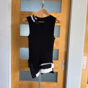Black and White Women's Sweater Vest
